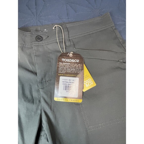 Toad & Co. Metrolite Hiking Short - Women's Size 10 Dark Graphite UPF 8” NWT - Picture 5 of 12